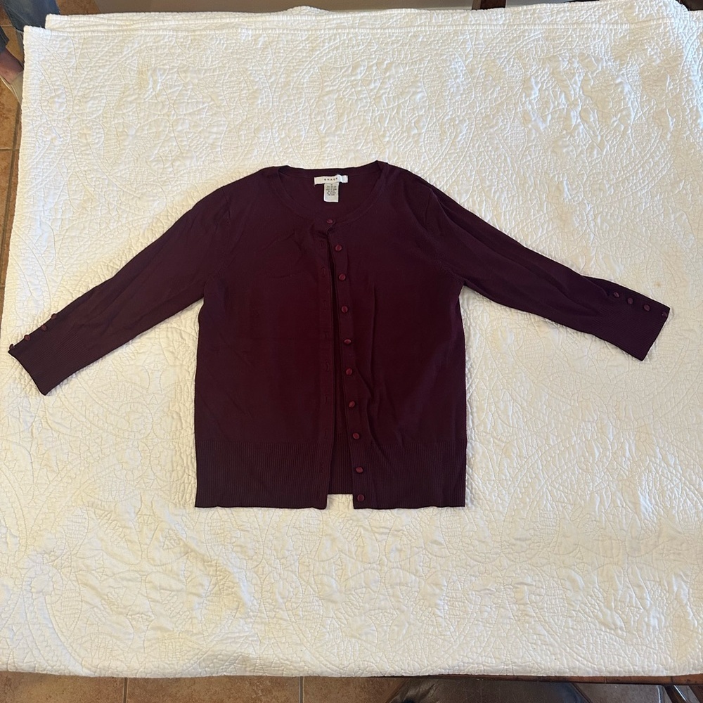 Grace Burgundy Button up Cardigan Size:M